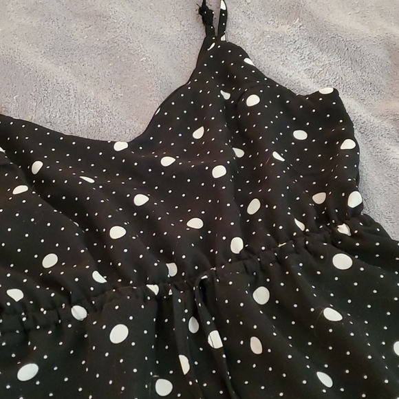 Black and white polka dot summer top - Picture 2 of 4